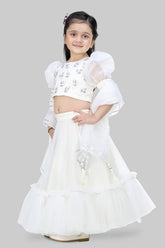 Off-white net Lehenga set for girls